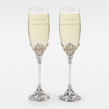 Engraved Wedding Cathedral Flute Set - 43994