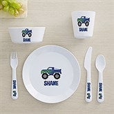 Construction & Monster Trucks Personalized Kids Dinnerware  - 44614