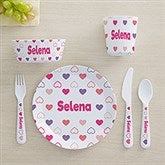 Hearts Personalized Kids Dinnerware - 44623