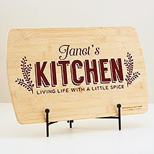 Her Kitchen Personalized Wood Cutting Board - 44628