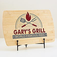 The Grill Personalized Wood Cutting Board  - 44635