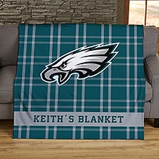 NFL Plaid Pattern Philadelphia Eagles Personalized Blankets - 44652