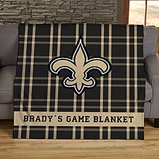 NFL Plaid Pattern New Orleans Saints Personalized Blankets - 44661