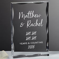 Anniversary Tally Engraved Acrylic Keepsake Gift - 44746