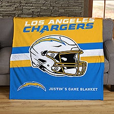 NFL Los Angeles Chargers Helmet Personalized Blankets - 44773