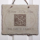 Personalized Slate Sign - Family is Forever Monogram - 4490