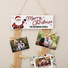 Santa Personalized Ribbon Christmas Card Holder  - 44926