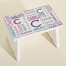 Trendy Repeating Name Personalized Kids Step Stool - 45250