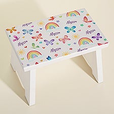 Watercolor Brights Personalized Kids Step Stool - 45263