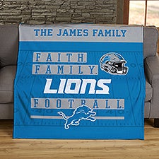 NFL Faith  Family Detroit Lions Personalized Blanket - 45359