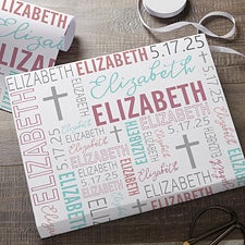 Religious Repeating Name Personalized Wrapping Paper  - 45571