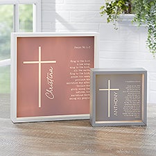 Religious Verse Personalized LED Light Shadow Box - 45595