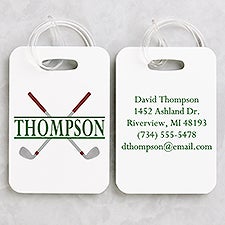 Crossed Clubs Personalized Bag Tag - 45640