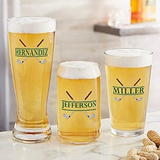 Crossed Clubs Personalized Beer Glasses - 45643
