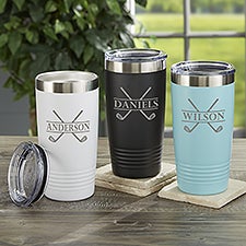 Crossed Clubs Personalized 20 oz. Vacuum Insulated Stainless Steel Tumblers - 45646