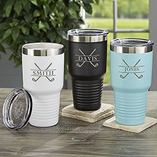Crossed Clubs Personalized 30 oz. Vacuum Insulated Stainless Steel Tumblers - 45647