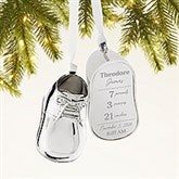 Tiny Blessing Personalized Silver Baby Bootie Metal Ornament - 45762