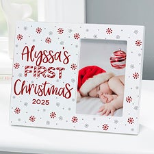 Candy Cane Babys 1st Christmas Personalized Off-Set Picture Frame  - 45766