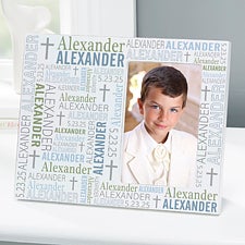 Religious Repeating Name Personalized Off-Set Picture Frame  - 45771