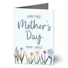 Floral First Mothers Day Personalized Greeting Card - 45849