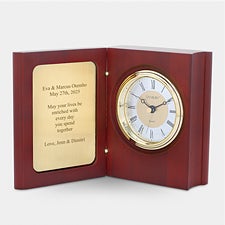 Engraved Wood Small Book Clock  Keepsake - 45929