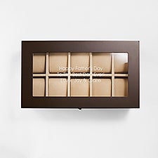 Engraved Espresso Wooden 10 Slot Watch Box with Drawer - 46054