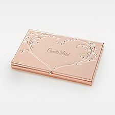 Engraved Rose Gold Leaves  Vines Card Case - 46071