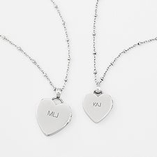 Engraved Stainless Big  Little Heart Locket Set   - 46111