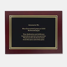 Engraved Mahogany Finish Large Plaque   - 46227