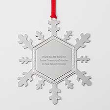 Personalized Logo Sparkling Snowflake Metal Ornament - 46359