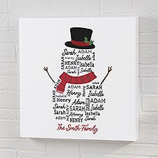 Snowman Repeating Name Personalized Canvas  - 46384