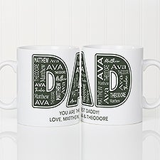 Dad Repeating Name Personalized Coffee Mug - Oversized - 46769