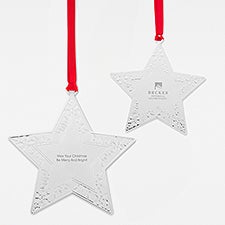 Personalized Logo Silver Star Metal Ornament - 46884