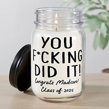 You Did It Personalized Candle Jar - 46926