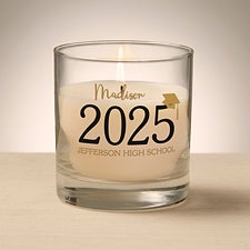 Classic Graduation Personalized Glass Candle - 47031