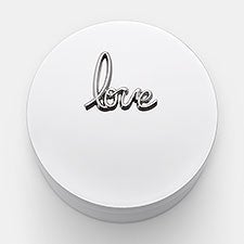 Silver quot;Lovequot; Round Keepsake Box  - 47142