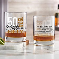 Timeless Birthday Personalized Whiskey Glass - 47227