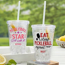 Pickleball Personalized 17 oz. Acrylic Insulated Tumbler - 47510