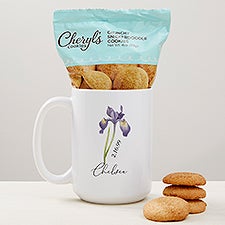 Birth Month Flower Personalized Coffee Mug with Cheryls Cookies - 47615