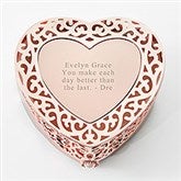 Engraved Rose Gold Scroll Heart Keepsake Box    - 47723