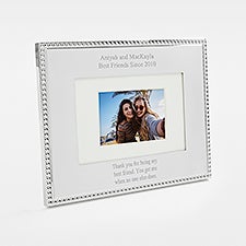 Engraved Silver Beaded 4x6 Picture Frame - Horizontal/Landscape   - 47735