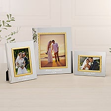 Wedding Personalized Silver  Gold Hammered Frame - 47825