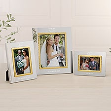 Elegant Couple Personalized Silver  Gold Hammered Frame - 47827