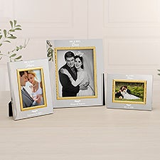 Laurels Of Love Personalized Silver  Gold Hammered Frame - 47829