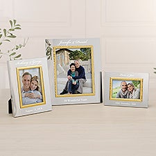 Personalized Silver  Gold Anniversary Hammered Picture Frame  - 47831