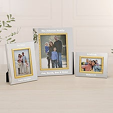 Family Forever Personalized Silver  Gold Hammered Frame - 47832