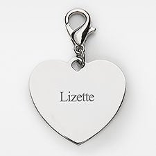 Engraved Silver Heart Charm - 47860