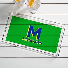 Shadow Monogram Personalized Acrylic Serving Tray - 48052