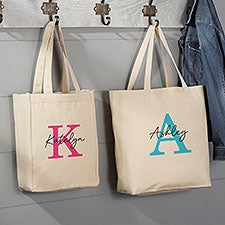 Simple Signature Personalized Canvas Tote Bags - 48077