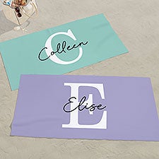 Simple Signature Personalized Beach Towel - 48084